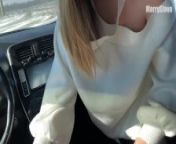 HOT PUBLIC SEX IN A CAR - in the middle of the winter field from marryslava