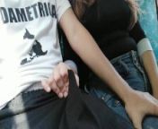 An unknown girl make me handjob on the bus. IN PUBLIC from cock on bus erotic
