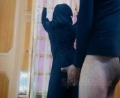 أخت صديقي المثيرة Cum on her Abaya from niqab biqle bnaeo