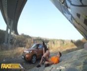 FakeDrivingSchool Learner Zeynep Rossa Shows Off Her Massive Tits from sissy showing off outdoors