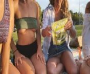 Risky public flashing - Picnic in the park with friends from celeb upskirt n