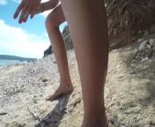 girl pissing on public beach from beach nude voyeur
