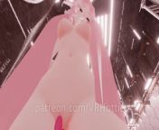 Thicc Booty Pink Hentai Girl Busts Out Dildo Nora Lovense Strips Down in Restroom POV Lap Dance from 7rp