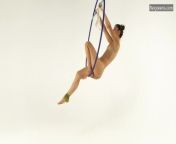 Brunette Kim Nadara in yellow socks doing acrobatics from kim sae ron nude