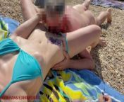 exhib at the beach with two curious voyeurs who sperm me from car cock flash