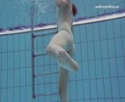 Czech teen Sima in the public swimming pool nude from sima an