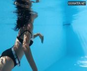 Latina petite average babe Lia nude in pool from srilanka woman nude show