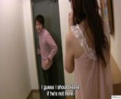 Bashful Japanese MILF answers door nearly naked leading to sex from japan sex boob
