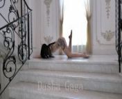 Eye catching gymnastics in a cool mansion from natural body Dasha from dksha