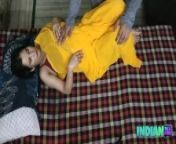 Indian Bhabhi In Yellow Sari Having Sex With Her Husband from sari chaning vodios in indian
